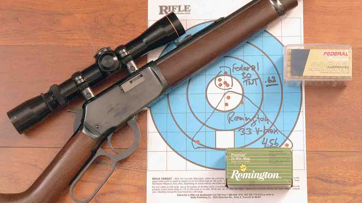 The second 9422M shot the Federal 30-grain TNT load very well but scattered Remington 33-grain AccuTips into over 4 inches. Many .22 Magnums are just as fickle as other rifles about the particular ammunition they prefer.